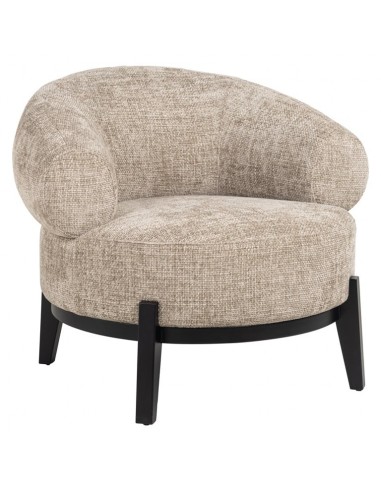 Montana lænestol i asktræ og chenille B88,5 cm - Sort/Sand