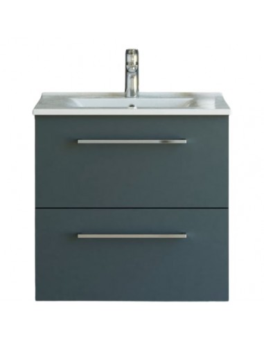 Komplet badmiljø i MDF og keramik B61 x D45,5 cm - Mat grå/Hvid