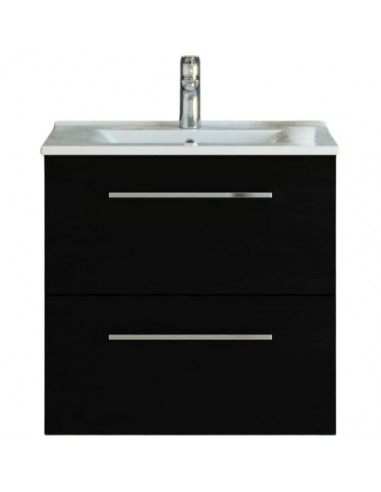 Komplet badmiljø i MDF og keramik B61 x D45,5 cm - Sort/Hvid