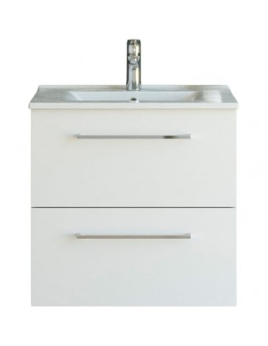 Komplet badmiljø i MDF og keramik B61 x D45,5 cm - Mat hvid/Hvid