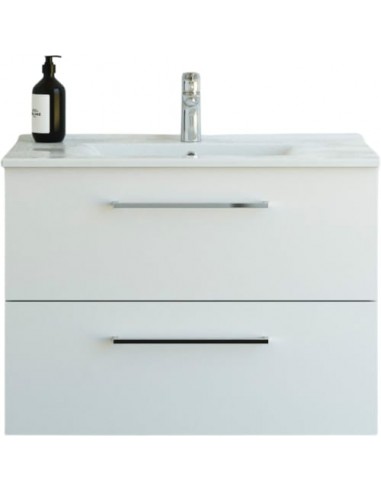 Komplet badmiljø i MDF og keramik B81 x D45,5 cm - Mat hvid/Hvid