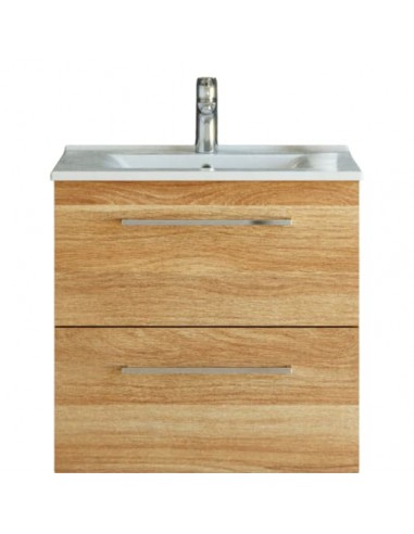 Komplet badmiljø i MDF og keramik B61 x D45,5 cm - Varm eg/Hvid