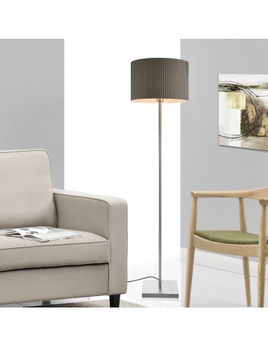 IMBRA Gulvlampe i metal og polyester H151 cm 1 x E27 - Krom/Grå