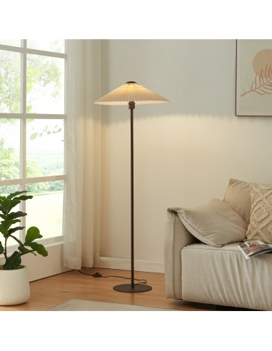 ADORE Gulvlampe i metal og polyester H147 cm 1 x E27 - Mat Brun/Cremehvid