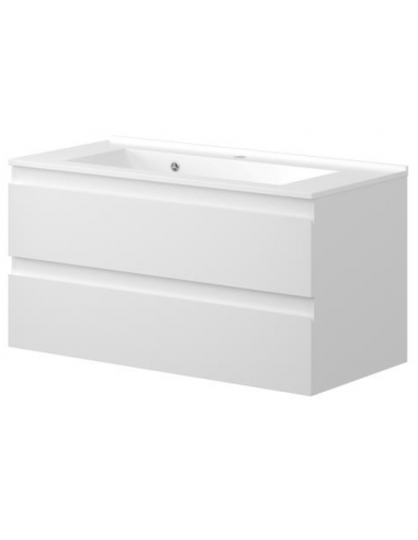 VENICE Komplet badmiljø i MDF og keramik H51 x B100,5 cm - Mat hvid