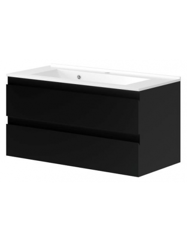 VENICE Komplet badmiljø i MDF og keramik H51 x B100,5 cm - Mat sort
