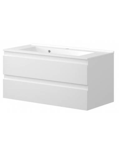 VENICE Komplet badmiljø i MDF og keramik H51 x B120,5 cm - Mat hvid