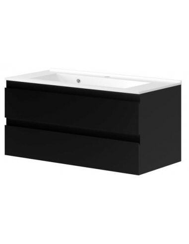 VENICE Komplet badmiljø i MDF og keramik H51 x B120,5 cm - Mat sort