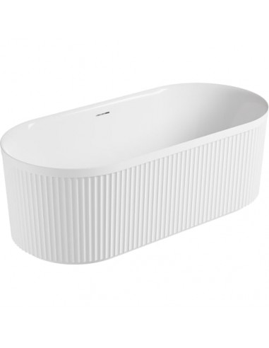 QUEEN Fritstående badekar i sanitetsakryl 170 x 80 cm - Mat hvid