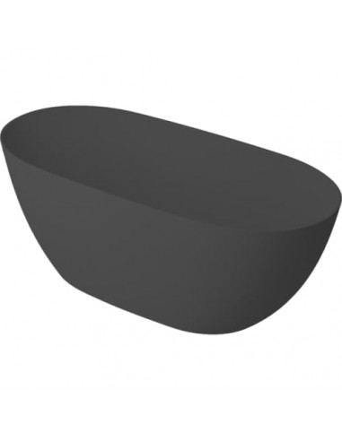 Strømberg fritstående badekar i velstone 160 x 74 cm - Mat sort