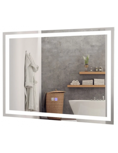 Badeværelsesspejl med dæmpbart lys H60 x B80 cm 3000 - 6000K - Alugrå