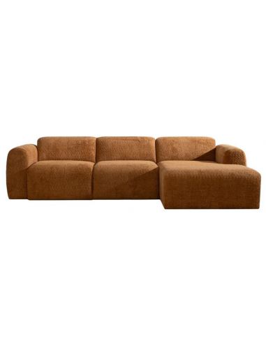 MAINE Højrevendt chaiselongsofa i bouclé B274 x D165 cm - Terracotta