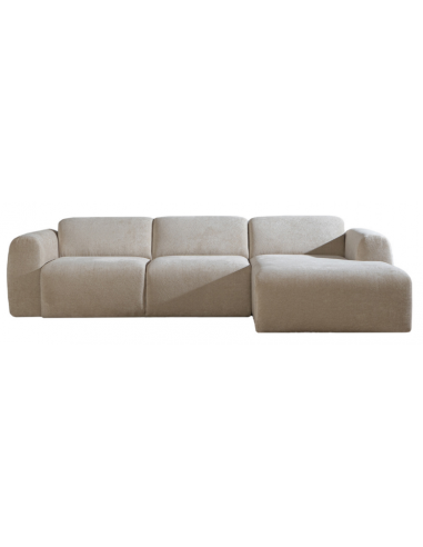 MAINE Højrevendt chaiselongsofa i chenille B274 x D165 cm - Beige