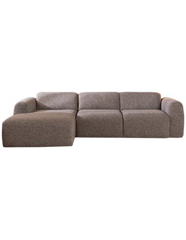 MAINE Venstrevendt chaiselongsofa i bouclé B274 x D165 cm - Gråbrun