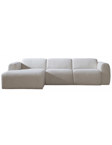 MAINE Venstrevendt chaiselongsofa i bouclé B274 x D165 cm - Off-white