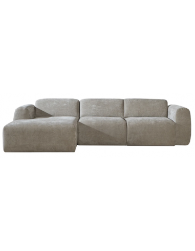 MAINE Venstrevendt chaiselongsofa i polyester B274 x D165 cm - Taupe