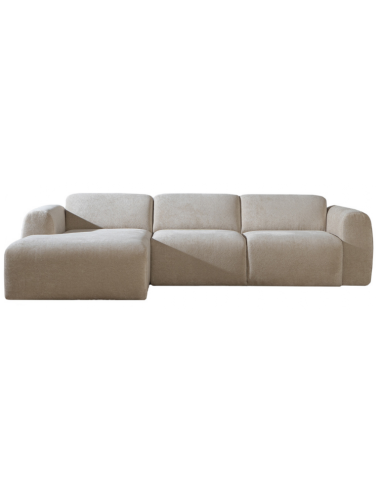 MAINE Venstrevendt chaiselongsofa i chenille B274 x D165 cm - Beige