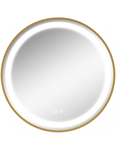 Rundt badeværelsesspejl med dæmpbart lys Ø60 cm 3000 - 6500K - Børstet guld