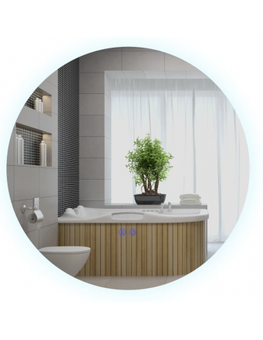 Rundt badeværelsesspejl med dæmpbart lys Ø60 cm 3000 - 6500K