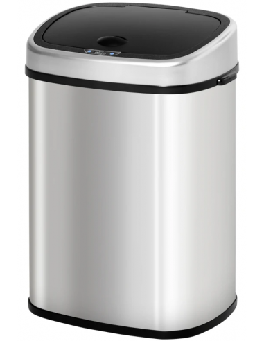 Affaldsspand i rustfri stål 48 liter sensor H57 x B40,5 x D29,5 cm - Sølv