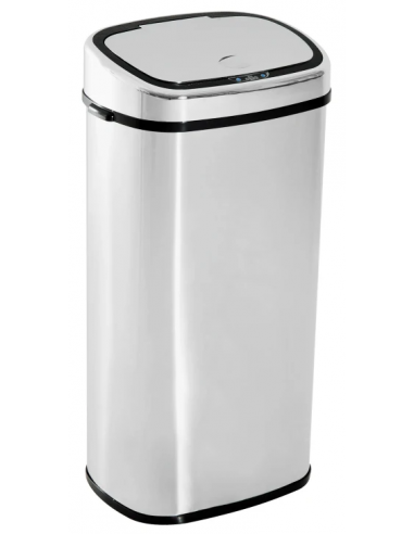 Affaldsspand i rustfri stål 68 liter sensor H78 x B40,5 x D29,5 cm - Sølv