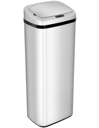 Affaldsspand i rustfri stål 50 liter sensor H84 x B33 x D25 cm - Sølv