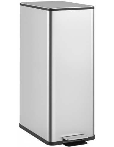 Pedalspand i rustfri stål 20 liter H57 x B21,5 x D37,2 cm - Sølv