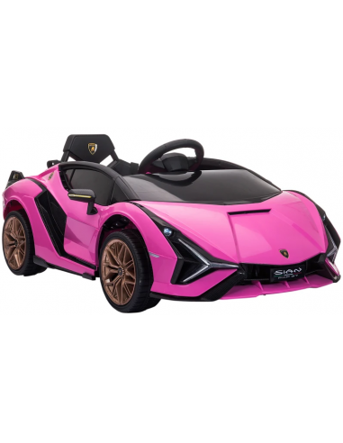 Elektrisk Lamborghini til børn 12V i metal og kunststof H40 x L108 x B62 cm - Pink
