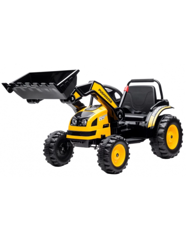 Traktor til børn 12V Elektrisk i metal og kunststof H65 x L132 x B62 cm - Gul/Sort