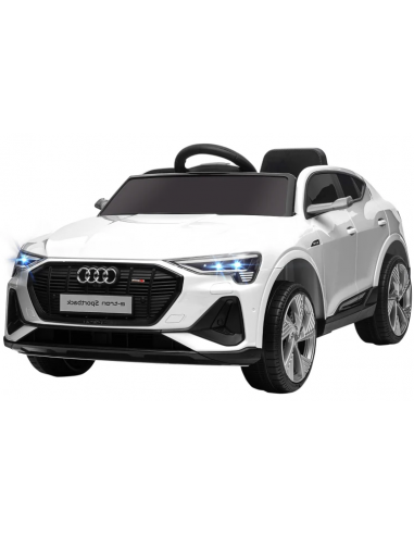 Elektrisk Audi E-tron til børn 12V i metal og kunststof H47 x L108 x B60 cm - Hvid
