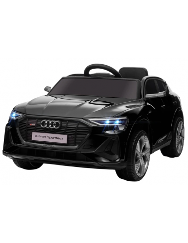 Elektrisk Audi E-tron til børn 12V i metal og kunststof H47 x L108 x B60 cm - Sort