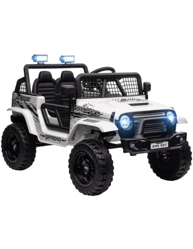 Elektrisk Jeep til børn 24V i metal og kunststof H68,5 x L109 x B67 cm - Sort/Hvid