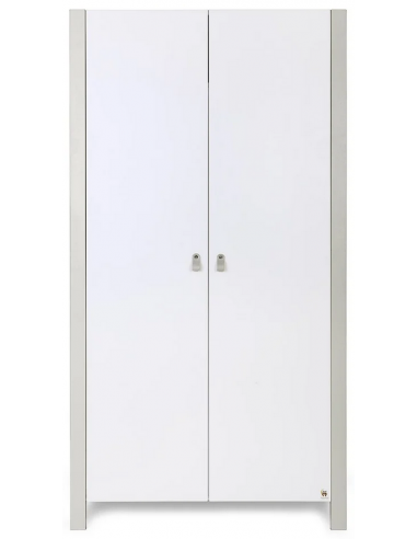 Klædeskab til børneværelset i bøgetræ og MDF H179 x B95,5 x D47 cm - Hvid/Grå