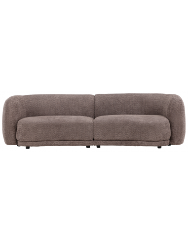 CIELO 3-personers sofa i bouclé polyester 268 x 91 cm - Sort/Brun