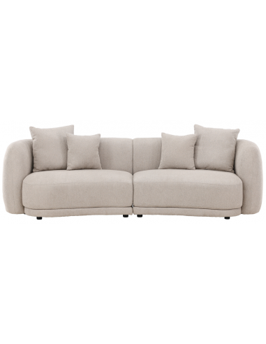 CIELO 3-personers sofa i bouclé polyester 268 x 91 cm - Sort/Beige