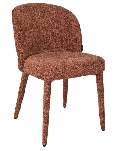CHARLIE Spisebordsstol i chenille H81,5 cm - Meleret kobberrød