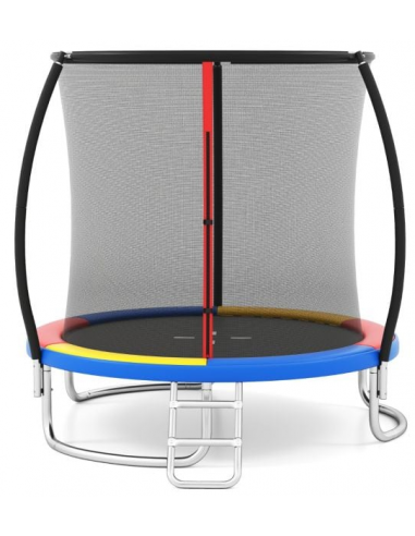 Luksus trampolin med sikkerhedsnet H240 x Ø244 cm - Multi