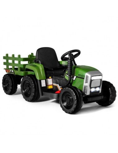 Traktor til børn 12V Elektrisk i metal og kunststof H52,5 x L136,5 x B50 cm - Grøn