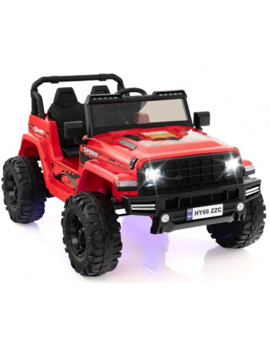 Elektrisk Jeep til 2 børn 24V i metal og kunststof H67 x L115 x B77 cm - Rød