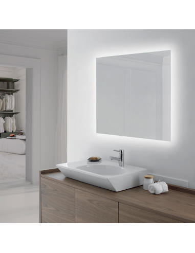 DALMA Badeværelsesspejl med lys 80 x 80 cm 4000K 3040lm