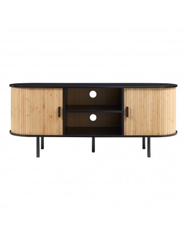 TVEDE Tvbord i metal og MDF H55 x B140 x D40 cm - Sort/Natur