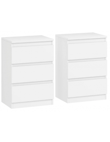 Sæt med 2 x sengeborde i møbelplade H59,5 x B40 x D30 cm - Hvid