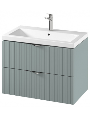 TIRSO Komplet badmiljø i MDF og keramik B80 cm - Salvie grøn