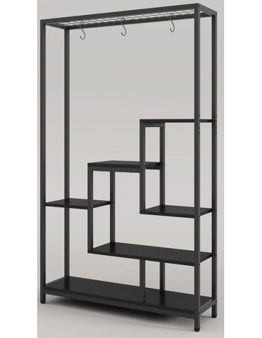 Bogreol i metal og møbelplade H180 x B100 x D30 cm - Sort