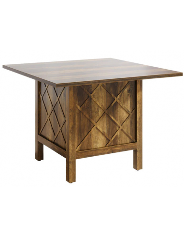 Firkantet spisebord i MDF og møbelplade 100 x 100 cm - Brun