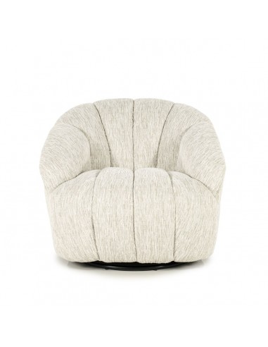 SOGNO Lænestol med drejefod i metal og polyester H76 cm - Meleret beige