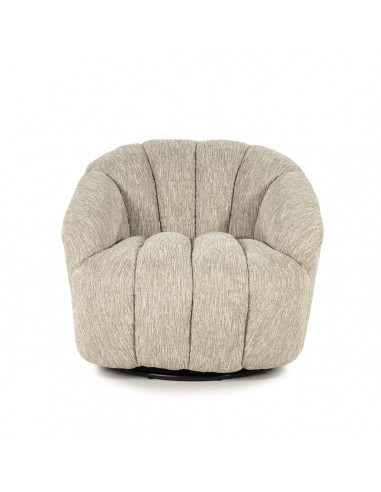 SOGNO Lænestol med drejefod i metal og polyester H76 cm - Meleret taupe
