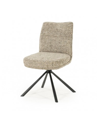 FERRE Spisebordsstol med drejefod i metal og polyester H88 cm - Sort/Meleret taupe