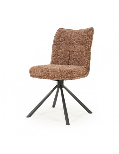 FERRE Spisebordsstol med drejefod i metal og polyester H88 cm - Sort/Meleret bordeaux