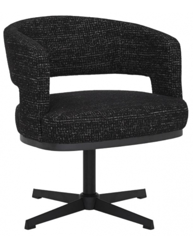 GINO Loungestol med drejefod i metal og polyester H73 cm - Sort/Meleret sort
